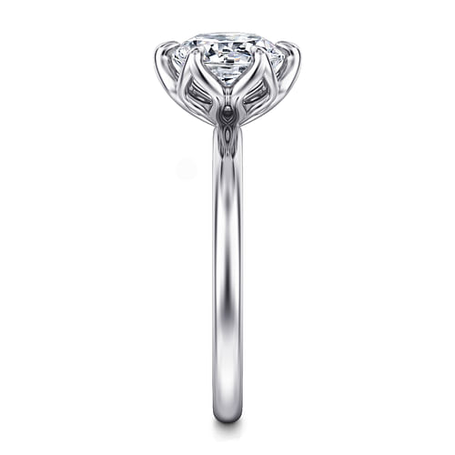 14K White Gold Round Solitaire Engagement Ring