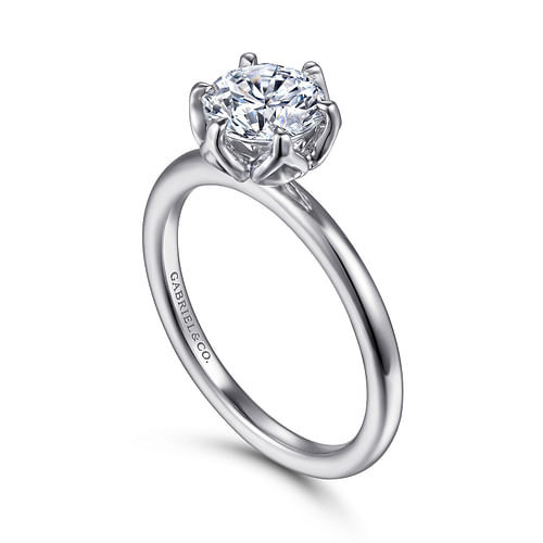 14K White Gold Round Solitaire
Engagement Ring