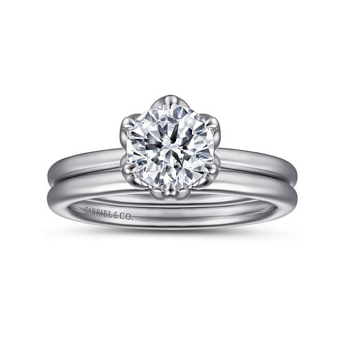14K White Gold Round Solitaire
Engagement Ring