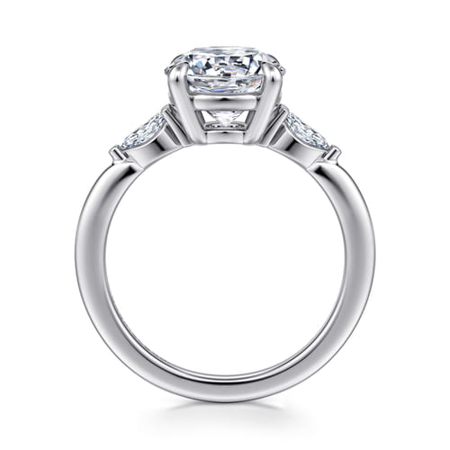 14K White Gold Round Three Stone Diamond Engagement Ring 14K White Gold Round Three Stone Diamond Engagement Ring