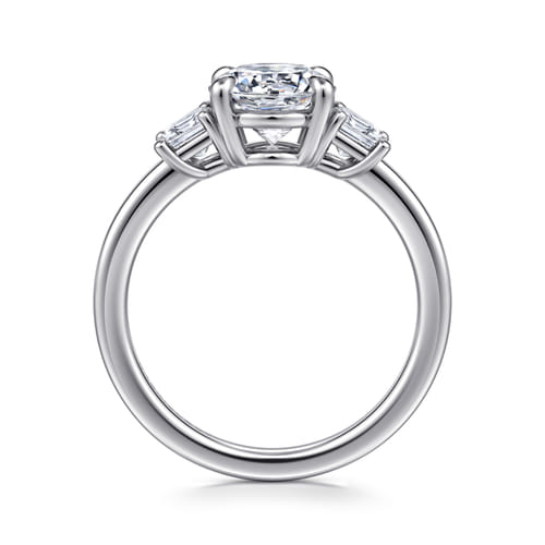 14K White Gold Round Three Stone Diamond Engagement Ring 14K White Gold Round Three Stone Diamond Engagement Ring