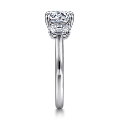 14K White Gold Round Three Stone Diamond Engagement Ring 14K White Gold Round Three Stone Diamond Engagement Ring
