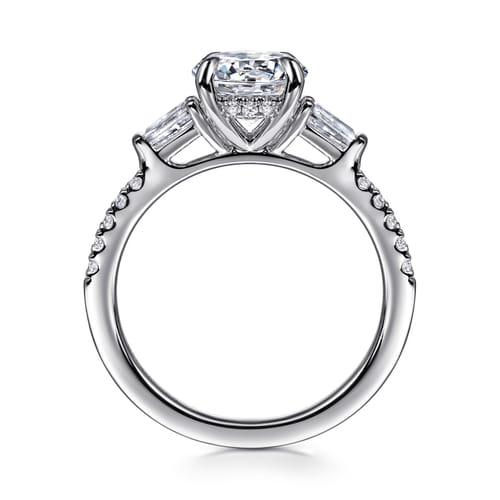 14K White Gold Round Three Stone Diamond Engagement Ring 14K White Gold Round Three Stone Diamond Engagement Ring