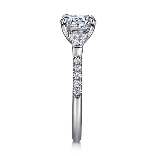 14K White Gold Round Three Stone Diamond Engagement Ring 14K White Gold Round Three Stone Diamond Engagement Ring