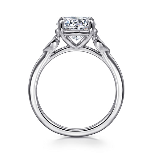 14K White Gold Round Three Stone Diamond Engagement Ring