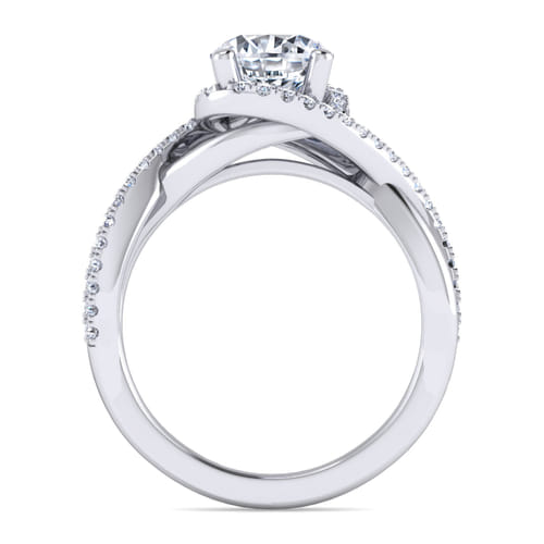 14K White Gold Round Twisted Diamond Engagement Ring 14K White Gold Round Twisted Diamond Engagement Ring