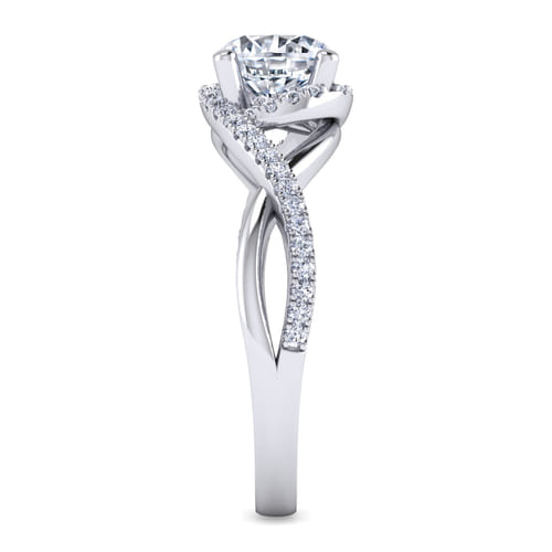 14K White Gold Round Twisted Diamond Engagement Ring 14K White Gold Round Twisted Diamond Engagement Ring