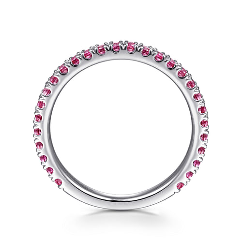 14K White Gold Ruby Stackable Ring