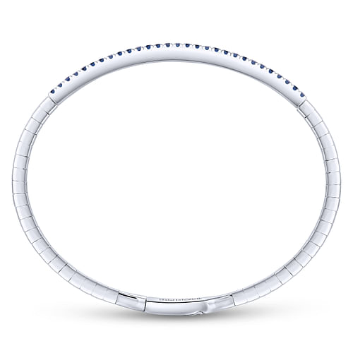 14K White Gold Sapphire Bangle