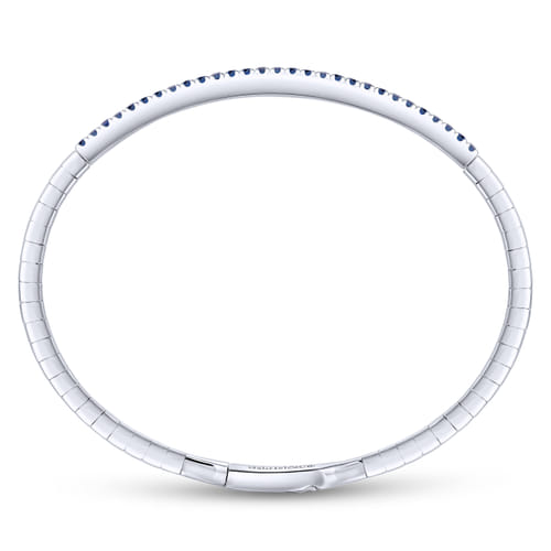 14K White Gold Sapphire Bangle