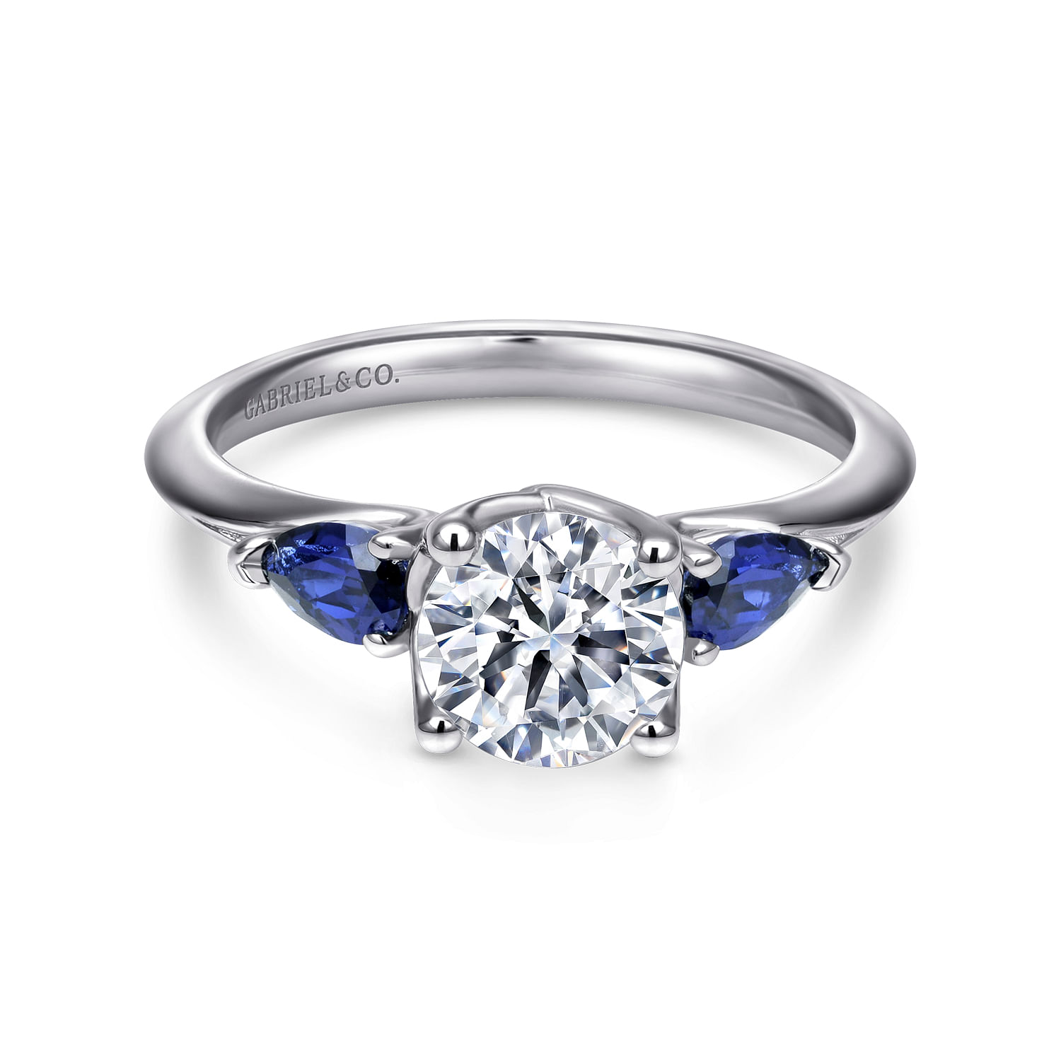 Gabriel - 14K White Gold Sapphire Engagement Ring