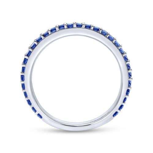14K White Gold Sapphire Stackable Ladies Ring