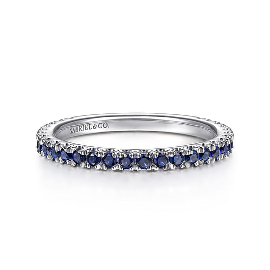 Gabriel - 14K White Gold Sapphire Stackable Ring