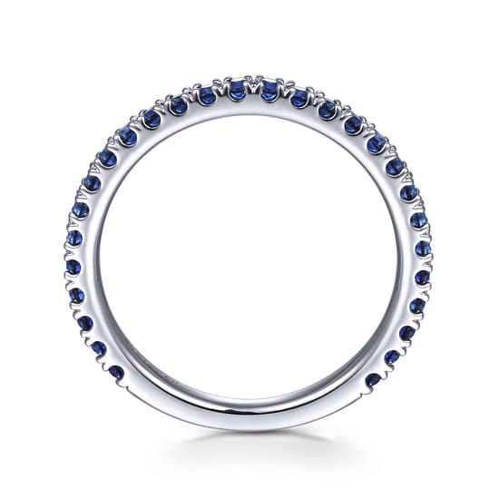 14K White Gold Sapphire Stackable Ring angle 2
