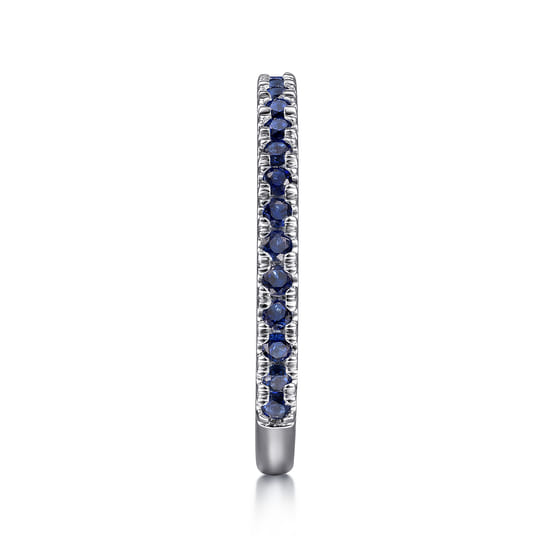 14K White Gold Sapphire Stackable Ring angle 4