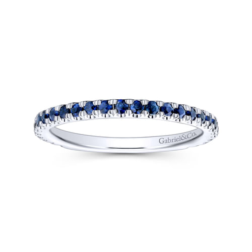 14K White Gold Sapphire Stackable Ring