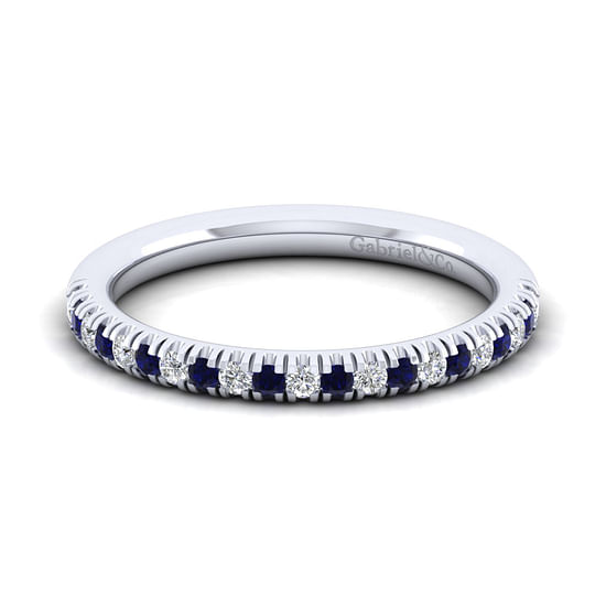 Gabriel - 14K White Gold Sapphire and Diamond Anniversary Band