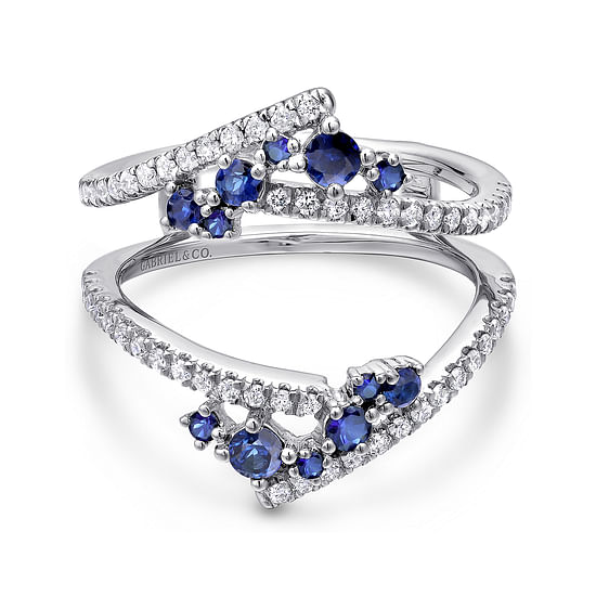 Gabriel - 14K White Gold Sapphire and Diamond Ring Enhancer