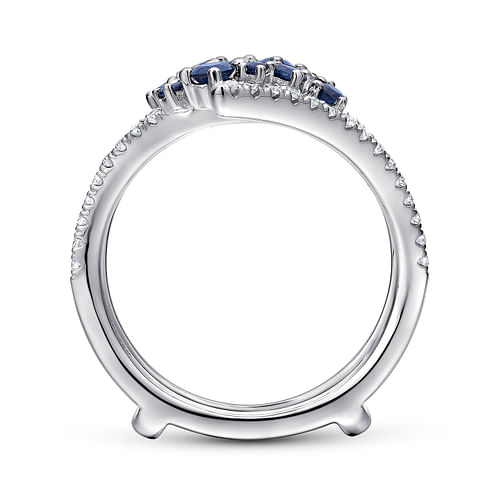 14K White Gold Sapphire and Diamond Ring Enhancer