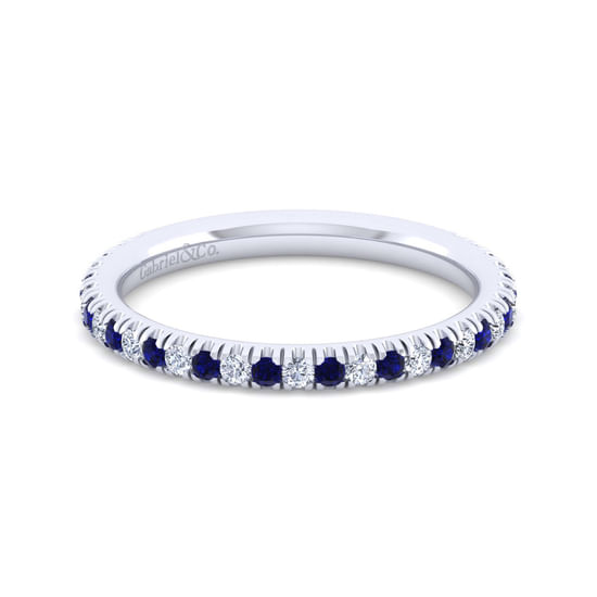 Gabriel - 14K White Gold Sapphire and Diamond Stackable Band