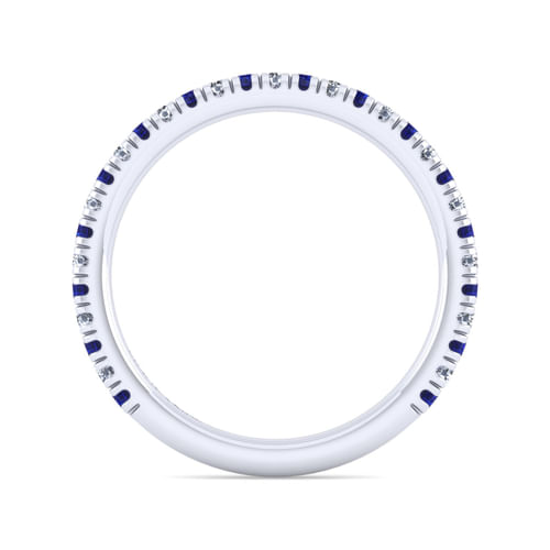 14K White Gold Sapphire and Diamond Stackable Band