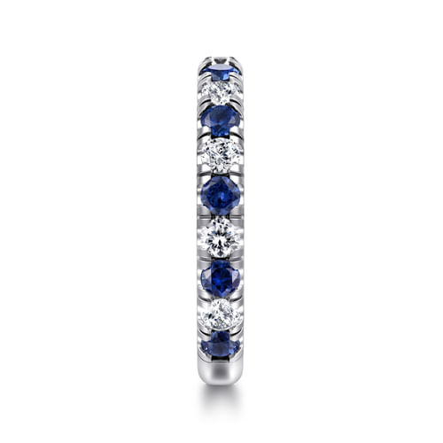 14K White Gold Sapphire and Diamond Stackable Band