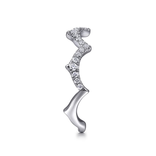 14K White Gold Scalloped Diamond Ring