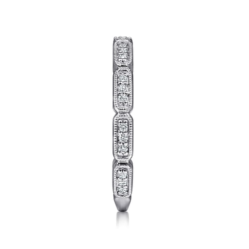 14K White Gold Segmented Diamond Stackable Ring