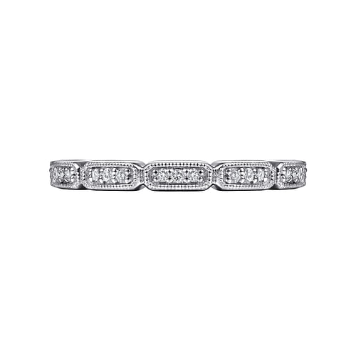 14K White Gold Segmented Diamond Stackable Ring