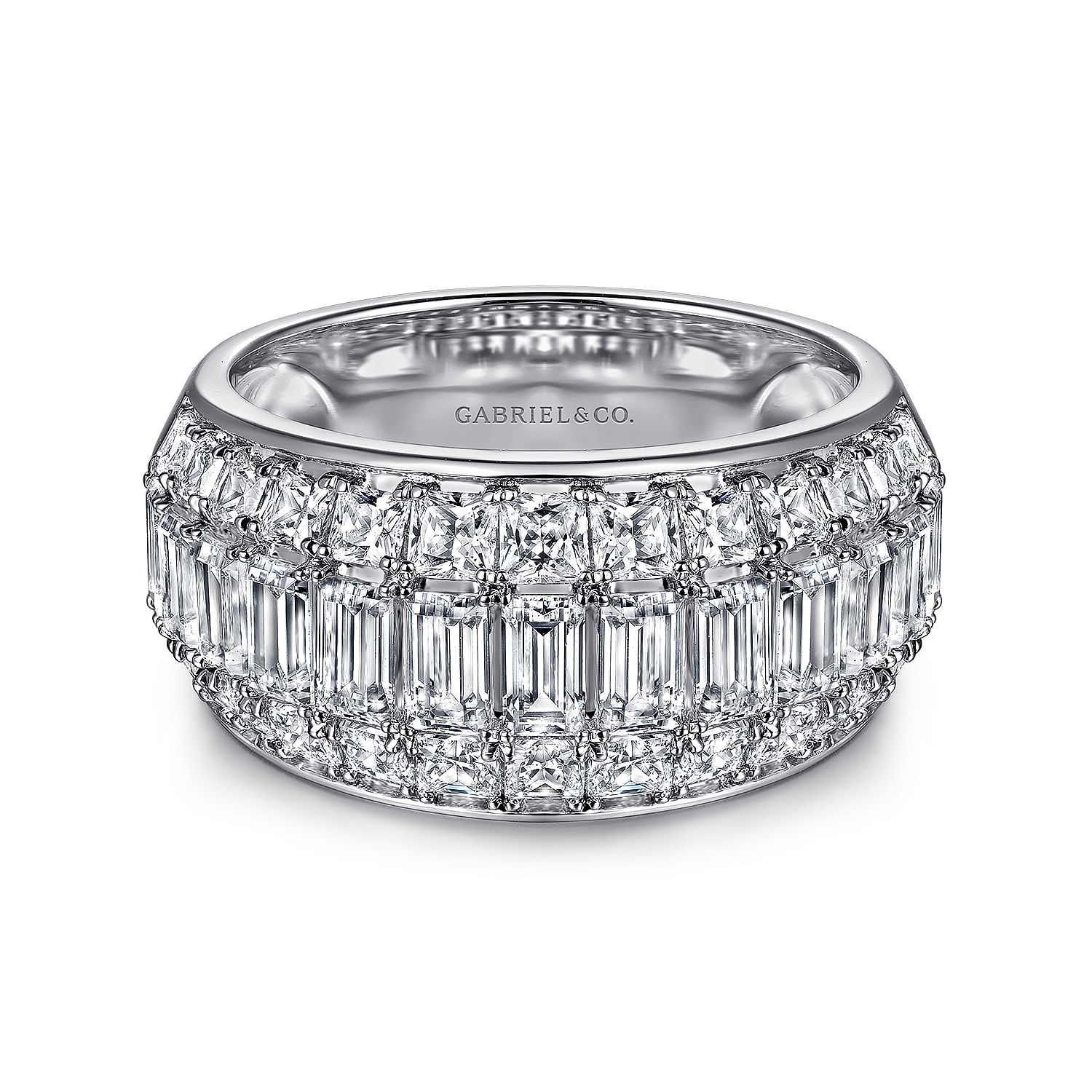 14K White Gold Separate Micro Prong in Channel Diamond Anniversary Band