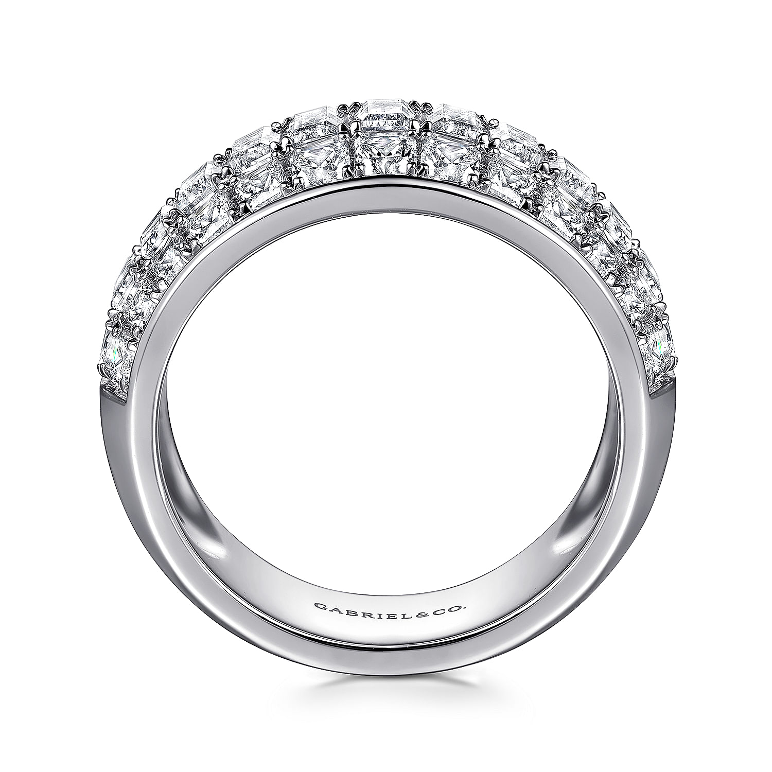 14K White Gold Separate Micro Prong in Channel Diamond Anniversary Band