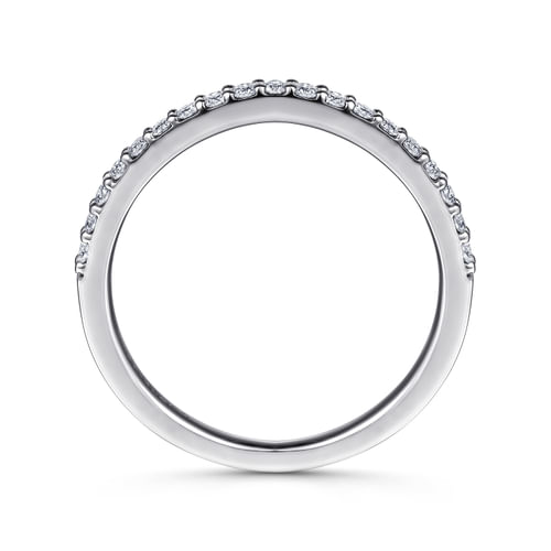 14K White Gold Shared Prong 19 Stone Diamond Wedding Band