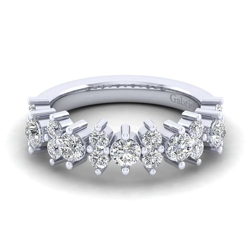 14K White Gold Shared Prong Diamond Anniversary Band