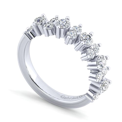 14K White Gold Shared Prong Diamond Anniversary Band