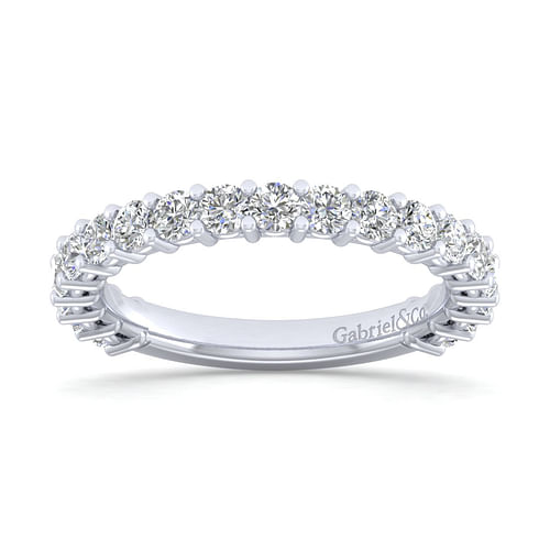 14K White Gold Shared Prong Diamond Anniversary Band