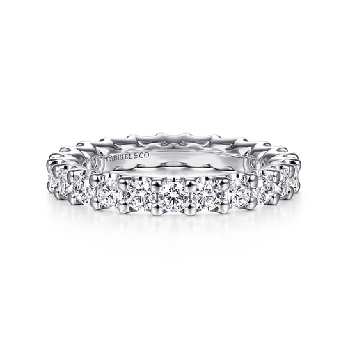 14K White Gold Shared Prong Diamond Eternity Band