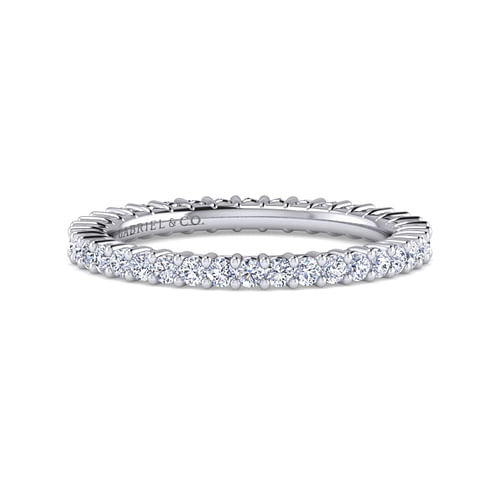 14K White Gold Shared Prong Diamond Eternity Band