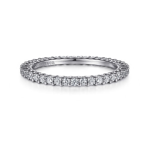 14K White Gold Shared Prong Diamond Eternity Band