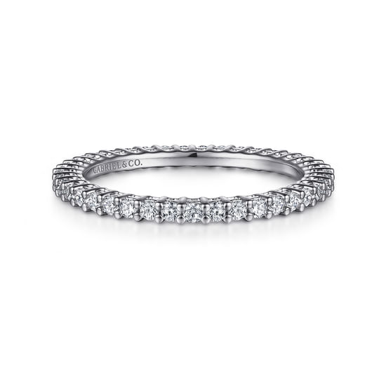 Gabriel - 14K White Gold Shared Prong Diamond Eternity Band