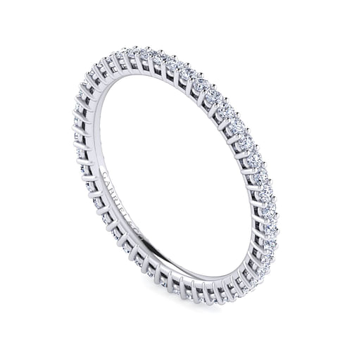 14K White Gold Shared Prong Diamond Eternity Band