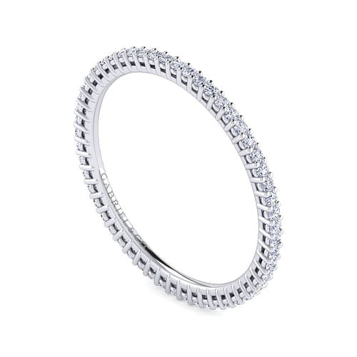 14K White Gold Shared Prong Diamond Eternity Band