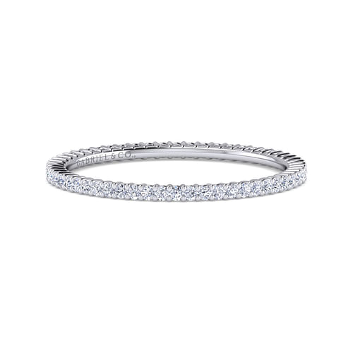 14K White Gold Shared Prong Diamond Eternity Band