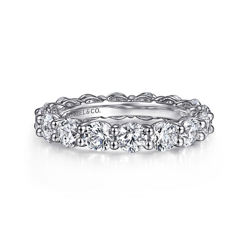 14K White Gold Shared Prong Diamond Eternity Band