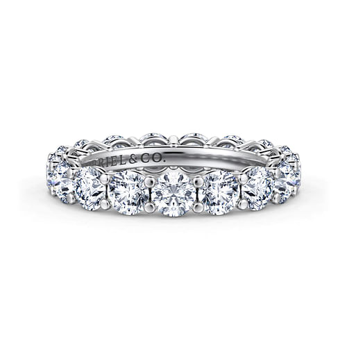 14K White Gold Shared Prong Diamond Eternity Band