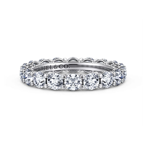 14K White Gold Shared Prong Diamond Eternity Band