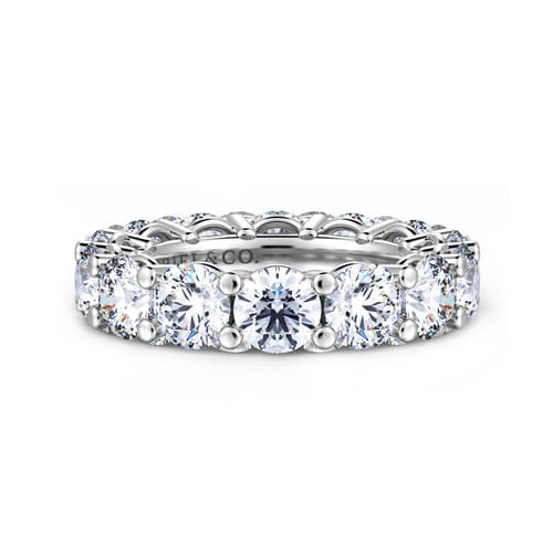 14K White Gold Shared Prong Diamond Eternity Band
