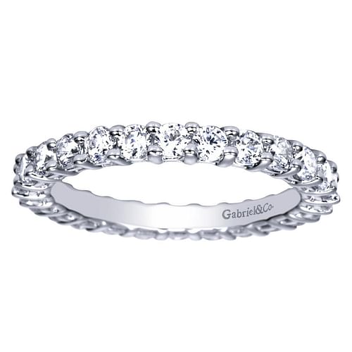 14K White Gold Shared Prong Diamond Eternity Band