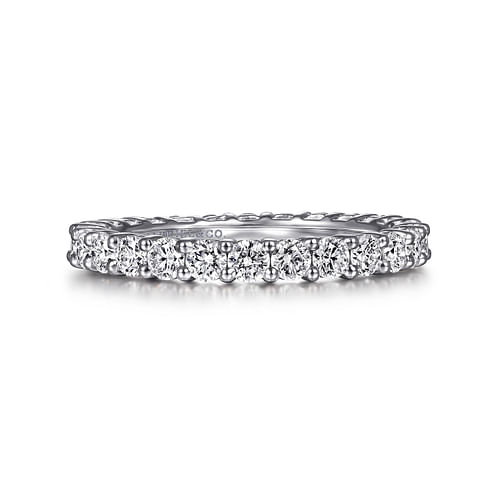 14K White Gold Shared Prong Diamond Eternity Band