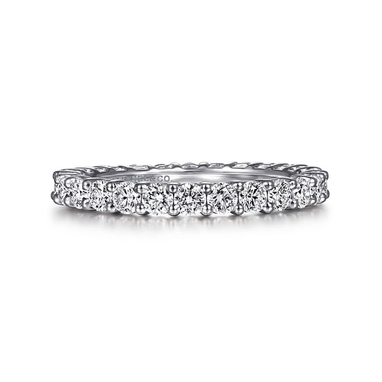 Gabriel - 14K White Gold Shared Prong Diamond Eternity Band