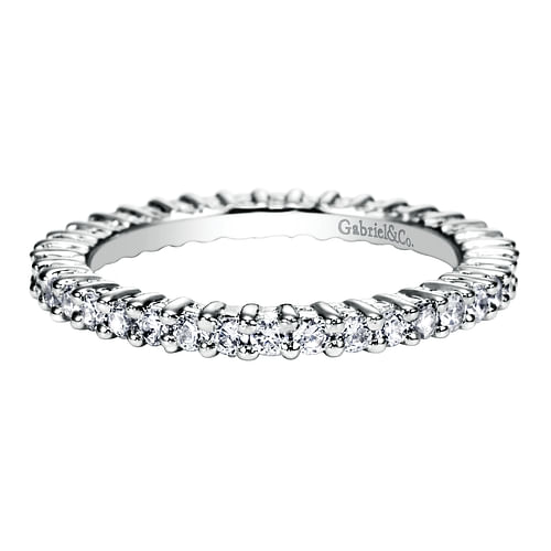 14K White Gold Shared Prong Diamond Eternity Band